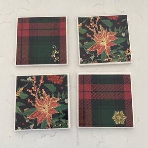 Christmas plaid coasters for drinks
Hand made (by me!)